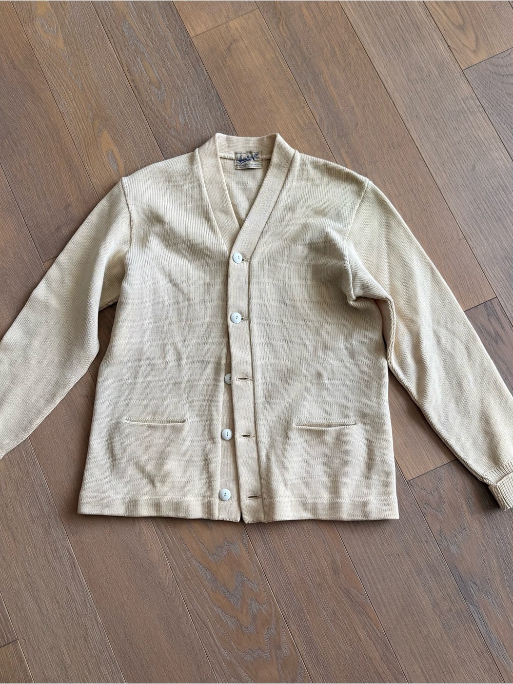 Light Yellow Vintage Button-Up Cardigan